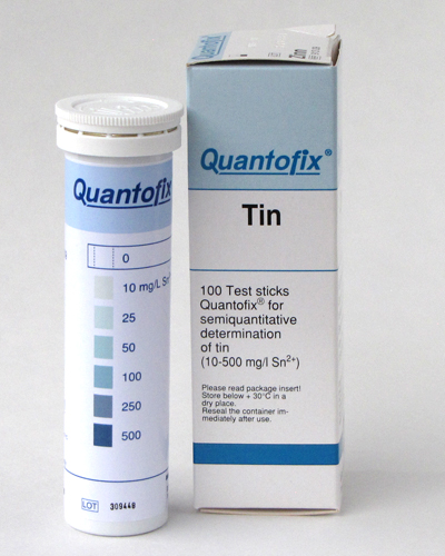 QUANTOFIX® Tin  *TEST PROCEDURE IS INTRICATE, PRODUCT NOT RECOMMENDED FOR USE BY NON CHEMIST* REQUEST TEST PROCEDURE PRIOR TO ORDERING. *Additional reagents are required to perform this test, they are not included with this item*  #91309
