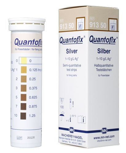 QUANTOFIX® Silver  *This paper is only for the determination of silver in photoraphic fixing baths* #91350
